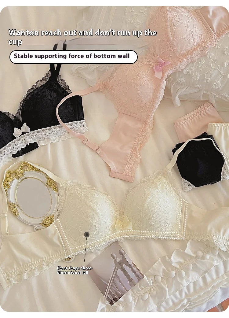 Lace Underwear Set of Female Small Breasts Gathered to Show Large on the Top Anti-Sagging Breasts Collect Vice Girls Student Bra luvshop24