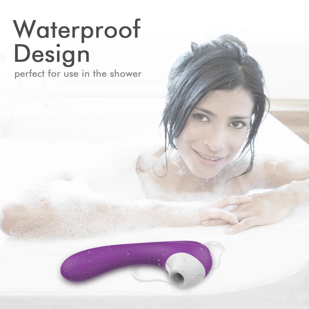 2-in-1 Clitoral Suction Cup G-Spot Vibrator Strong Vibration Dildo Sex Toy Female Dual Stimulation Female Masturbator Waterproof luvshop24