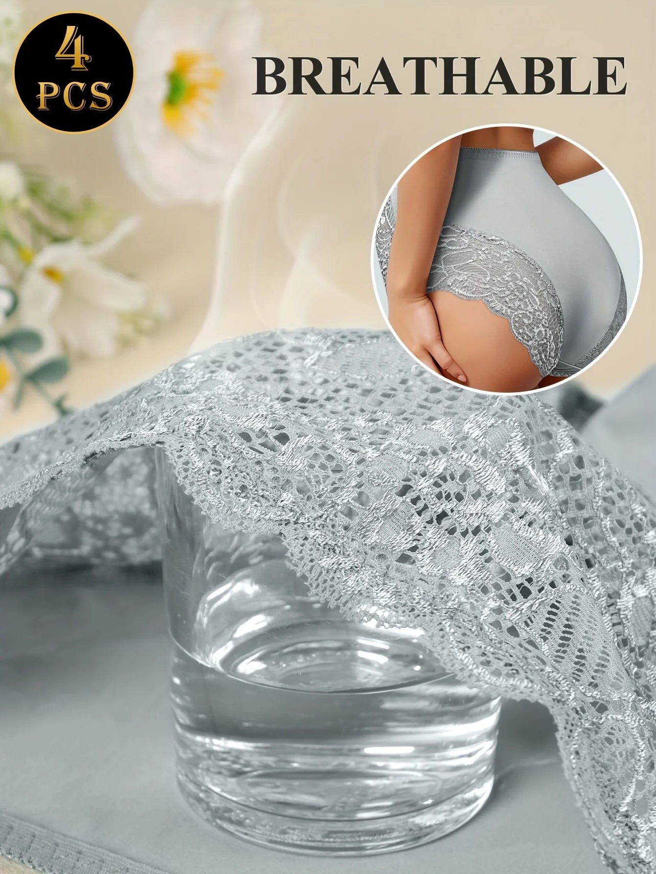 Women's Underwear - Elegant Floral Lace panties, Soft Everyday & Special Occasion Panties, Non-Sheer Breathable Soft luvshop24