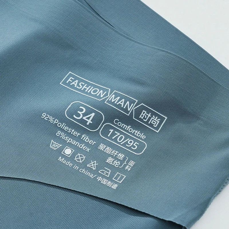 Men's Ice Silk Seamless Briefs Summer New Ultra-thin Transparent Sexy Quick-drying Trendy Breathable Underwear Panties luvshop24