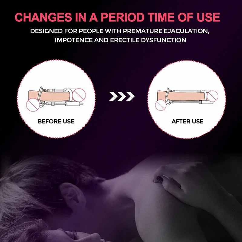 Penis Edge Extender Enlarge Device Adjustable Dick Enhancer Stretcher Penis Growth Sex Toys for Men Delay Lasting Trainer luvshop24