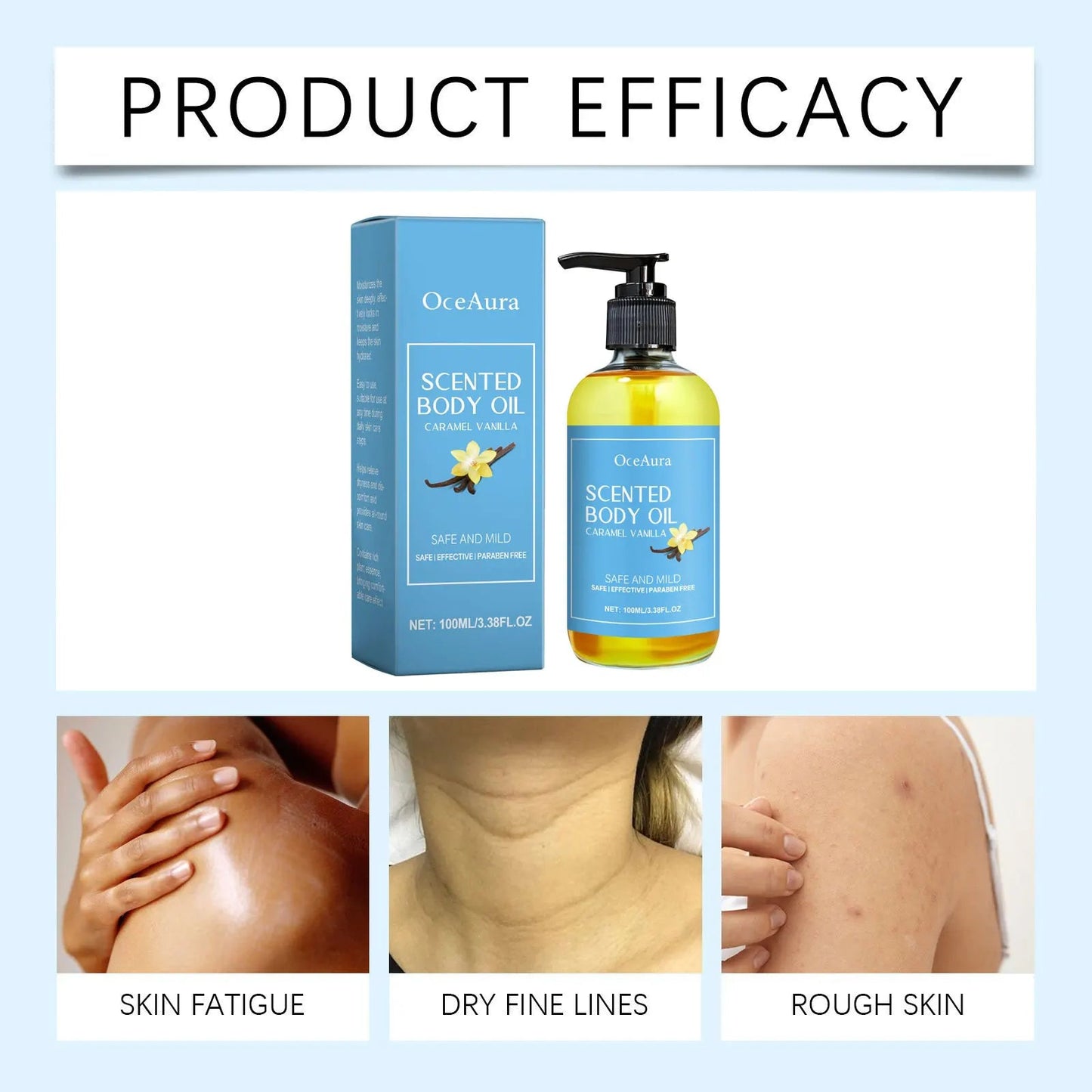 Vanilla Body Massage Oil Improve Moisturizing Relieve Stress Strengthen Nourishing Muscle Relaxing Body SPA Plant Essential Oils luvshop24