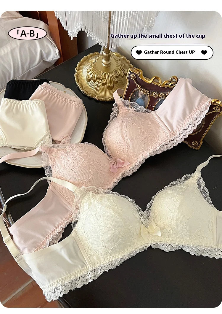 Lace Underwear Set of Female Small Breasts Gathered to Show Large on the Top Anti-Sagging Breasts Collect Vice Girls Student Bra luvshop24