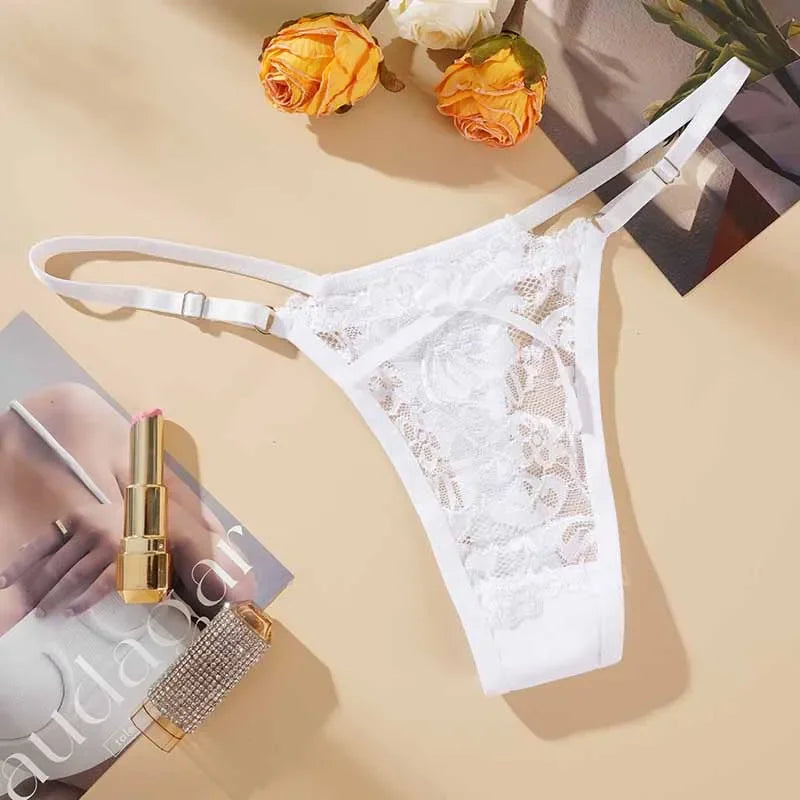 Lace Underwear for Women Low Rise Adjustable Waist Thongs Sexy Perspective G-String Female Breathable Lingerie luvshop24