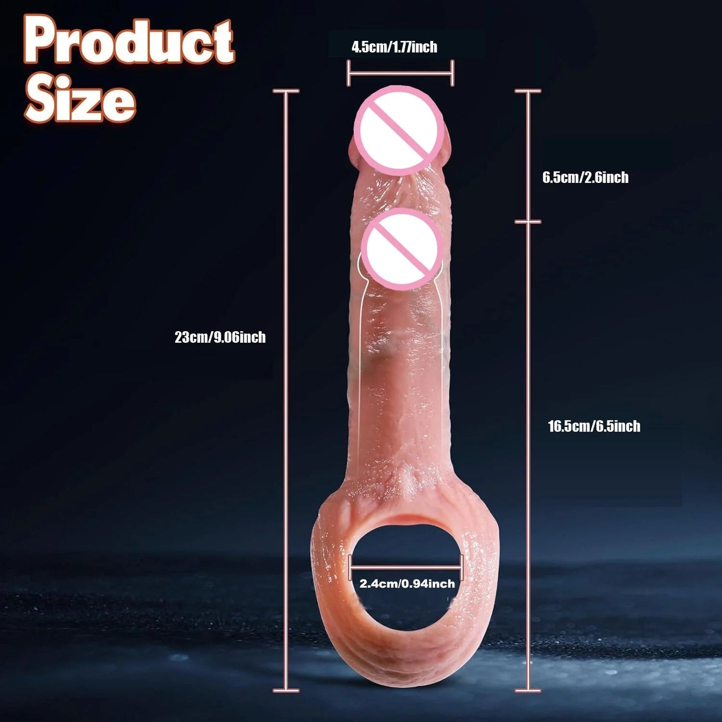 Penis Cock Sleeve Male Sex Toy Penis Enlarger Extender for Men Realistic Dildo Penis Ring to Lock the Sperm Male Penis Training luvshop24