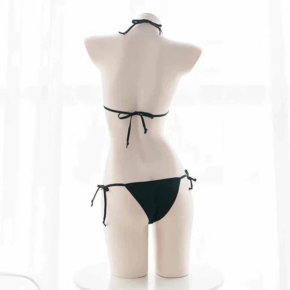 2PC Women Mini Bikini Sexy-Lingerie Pajamas Strappy Underwear Briefs Bra Sets Swimsuit Female Bathers Bandage Bathing Suit luvshop24