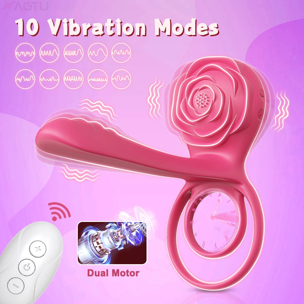 Cock Ring Vibrating Penis Ring Man Couple Lasting Ejaculation Delay Vibrator Prostate Semen Lock Ring Sexy Adult Erotic Toys luvshop24