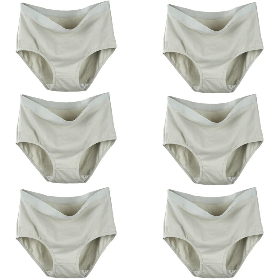 6pcs Cotton Underwear Women High Waist Panties Woman Plus Size Intimate Lingerie Female Mom's Briefs Underpants Panti M-3XL luvshop24