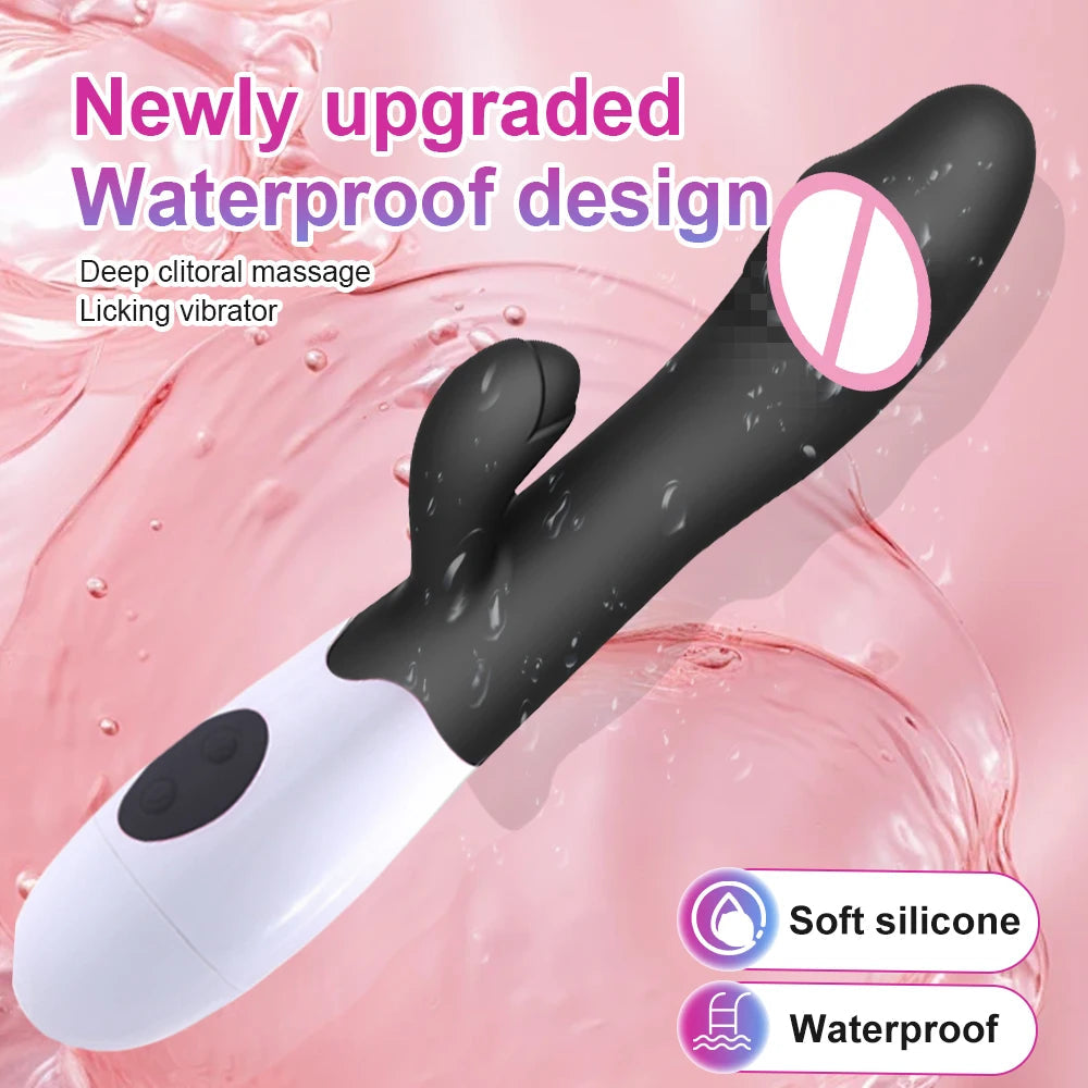 Rabbit Vibrator for Women Vagina G-Spot Nipple Clitoris Stimulator Thrusting Telescopic Rotating Dildo for Adult Sexy Toys luvshop24