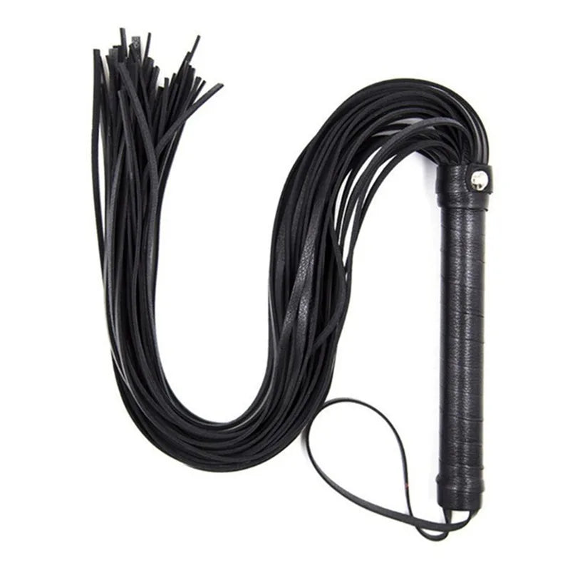 High Quality Pu Leather Pimp Whip Racing Riding Crop Party Flogger Hand Cuffs Queen Black Horse Riding Whip Sports Horsewhip luvshop24