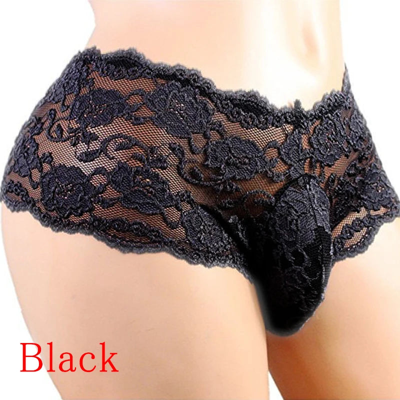 Men's Underwear Sexy Lingerie Sexy Panties Plus Siz Lace Sissy Male Breathable Jockstrap Briefs G-String Thongs Porno Underpants luvshop24