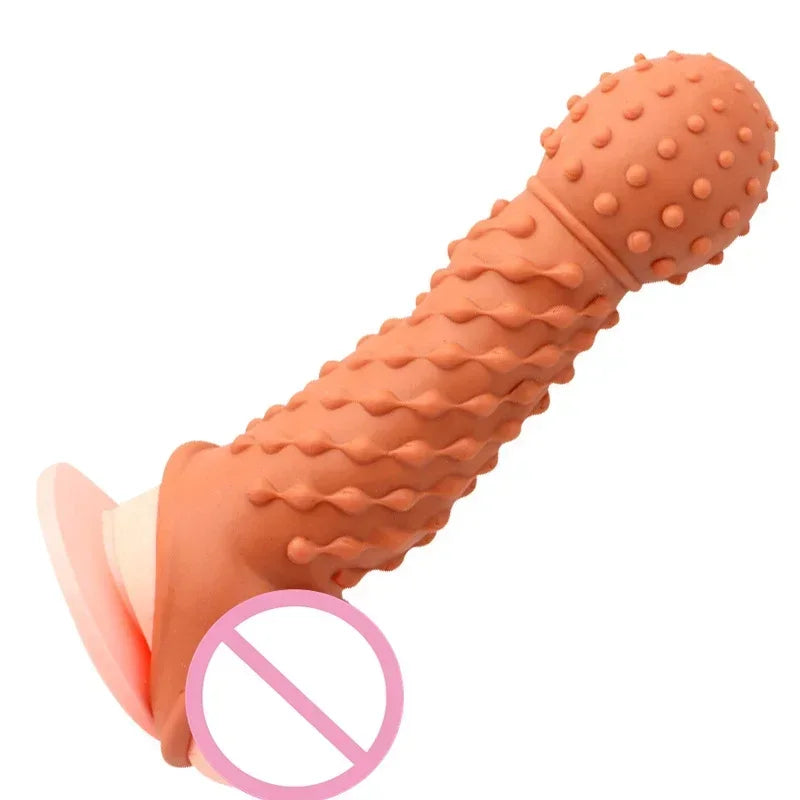Reusable Condom for Sexual Pleasure Hard Rough Big Condom Penis Sleeve Extender for Men Delay Ejaculation luvshop24