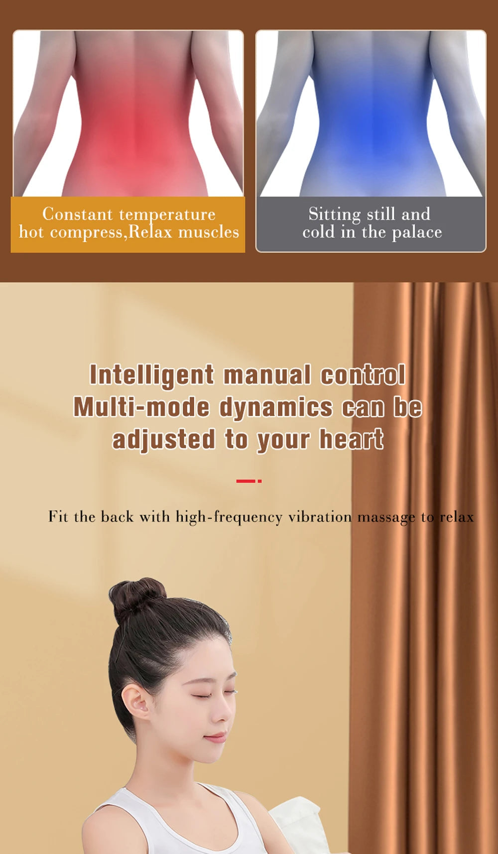Portable Massager, Waist Massager, Full-body Muscle Relaxer, Car-portable Backrest Vibration Comfort Massager luvshop24