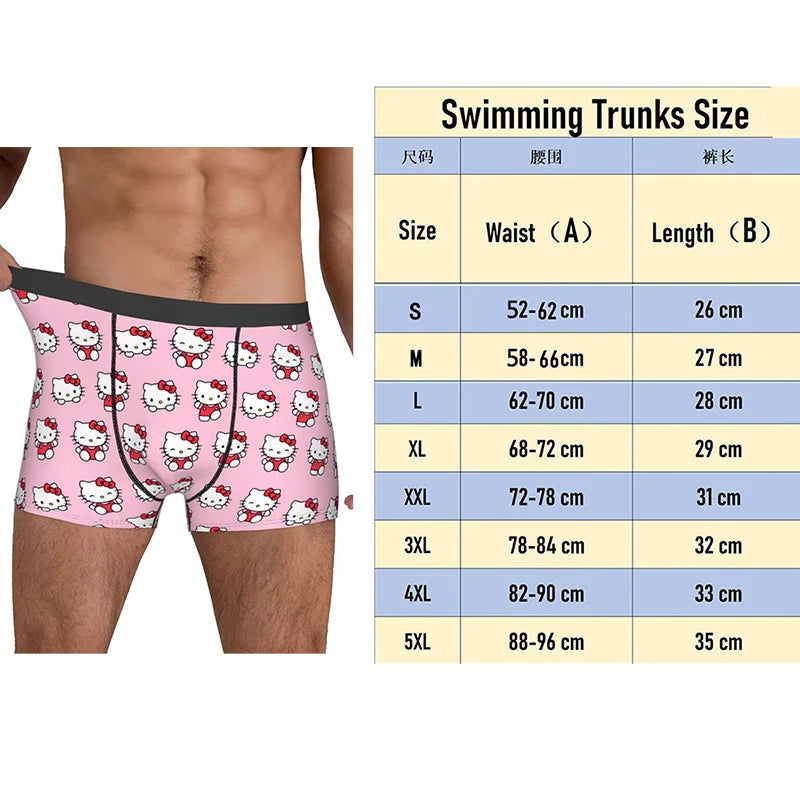 2025 New Summer Breathable Cute 3d Printed Cat Rilakkuma Bear Underwear Men'S Underwear Men'S Underwear Sexy Shorts Boxer Underw luvshop24