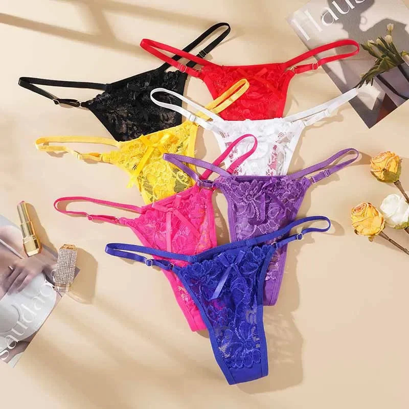Lace Underwear for Women Low Rise Adjustable Waist Thongs Sexy Perspective G-String Female Breathable Lingerie luvshop24