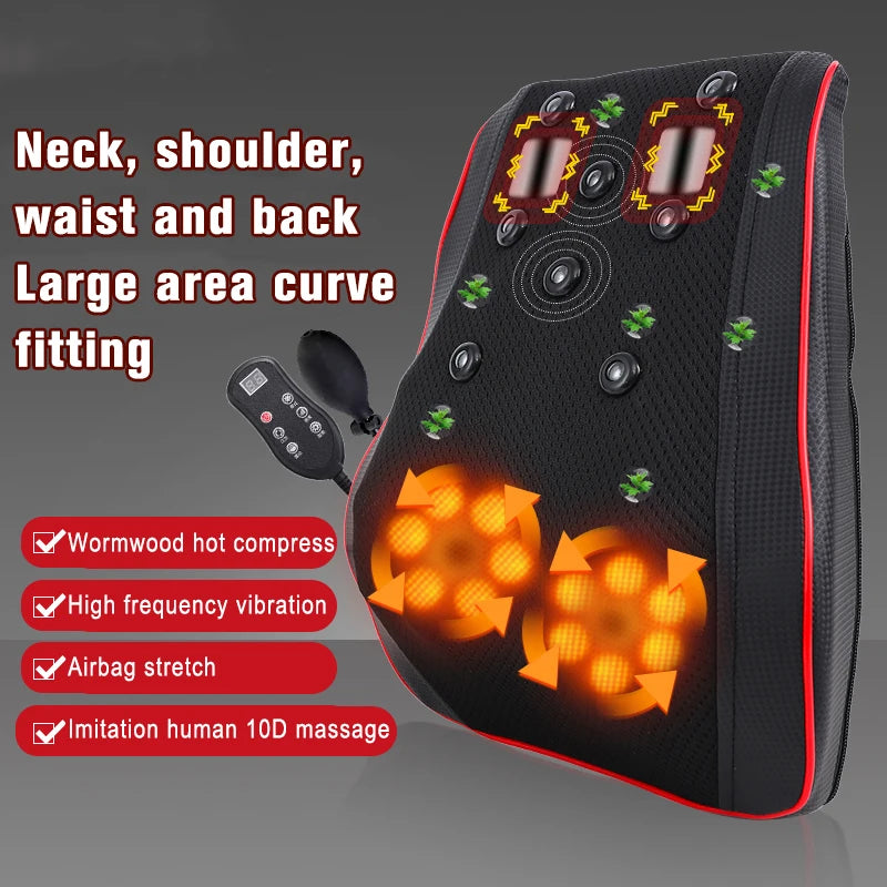 Portable Massager, Waist Massager, Full-body Muscle Relaxer, Car-portable Backrest Vibration Comfort Massager luvshop24