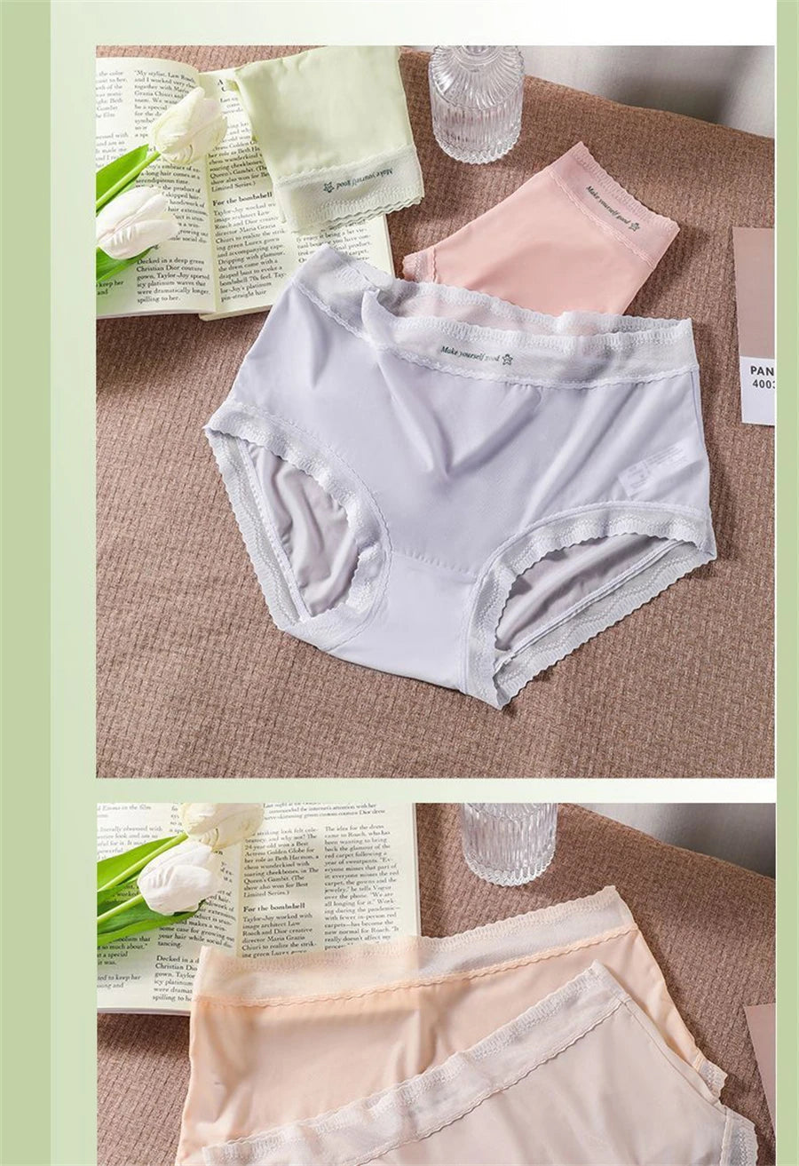 New sexy lace Panties Women Briefs ice silk breathable seamless Underwear Women ultra-thin and comfortable Female Lingerie luvshop24
