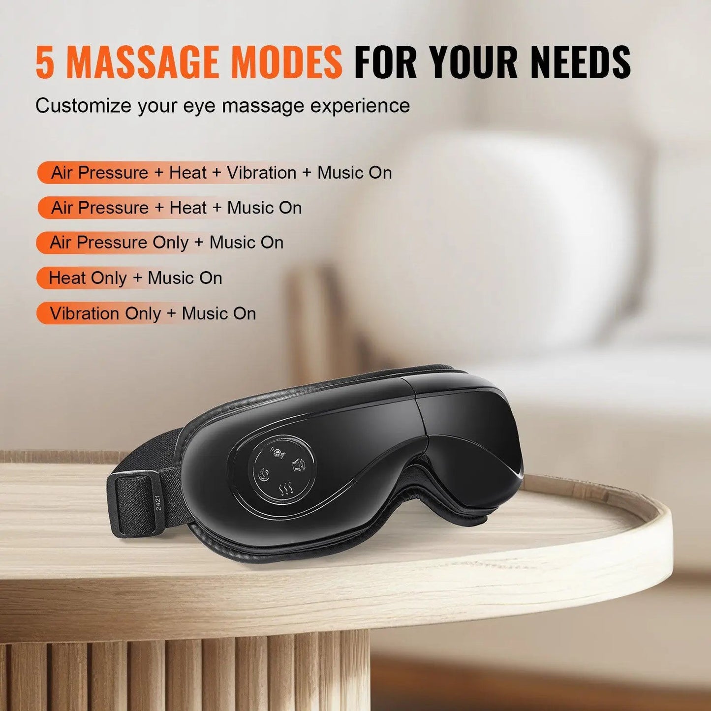 5 Modes Bluetooth Music Eye Massager Device with Heat & Remote for Eye Care luvshop24
