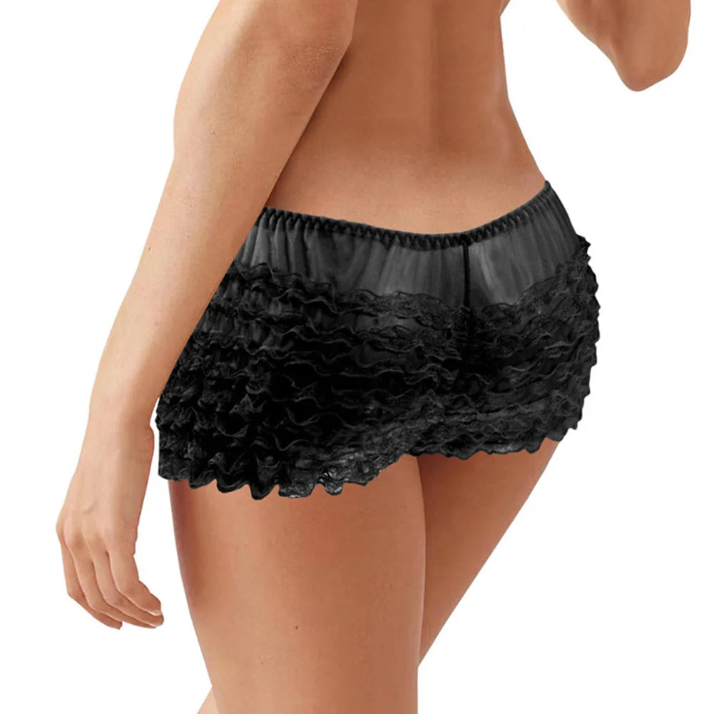 Fashion Mens Sissy Pouch Underwear Sexy Lace Briefs Knickers Shorts Underpants Male Low Rise Erotic Panties Boxers Cake Pants luvshop24