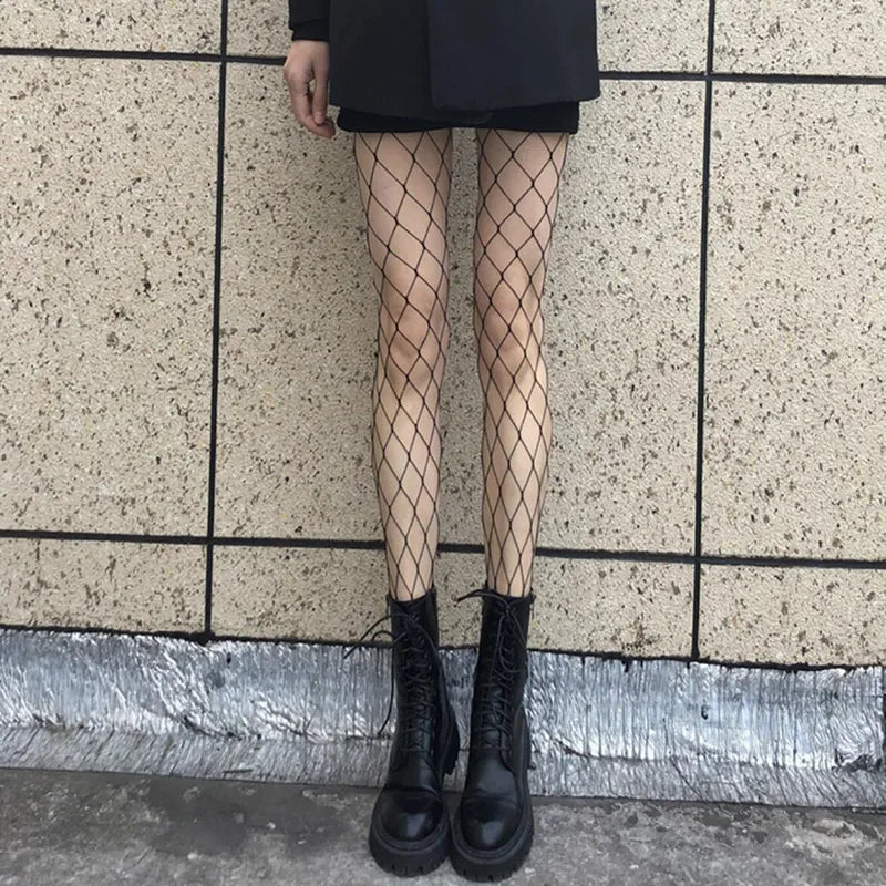 Hollow Out Sexy Pantyhose Black Women Fashion Tights Fishnet Stockings Club Party Hosiery Female Lingerie Girls Thigh Mesh Sock luvshop24