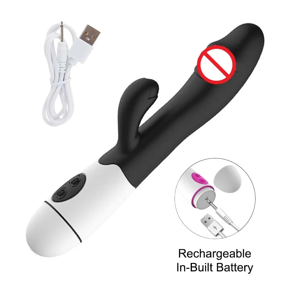 Powerful Rabbit Vibrator Dildo Dual Vibration G Spot Clitoris Stimulation Masturbators Vaginal Massager Adult For Women Sex Toys luvshop24