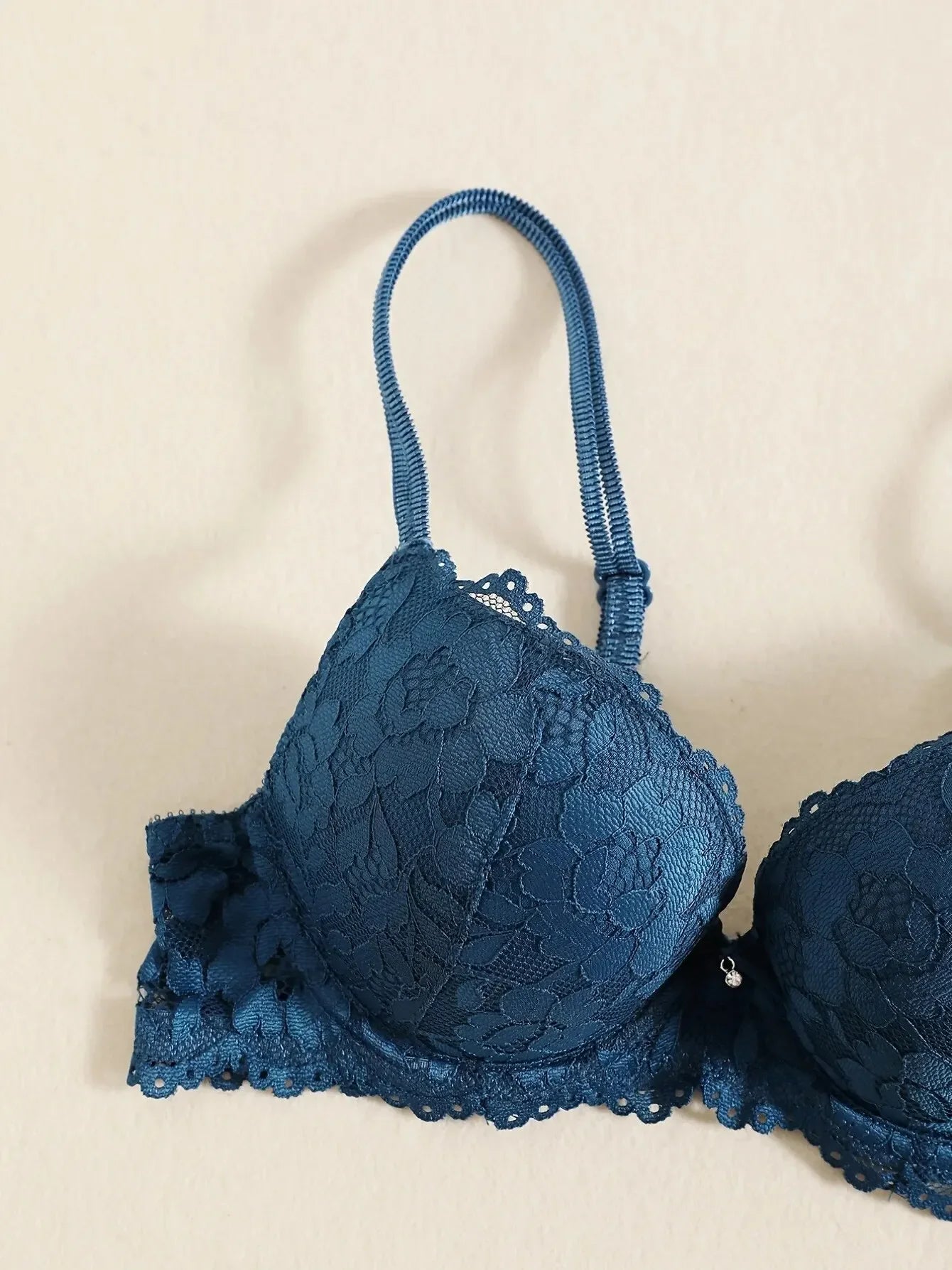 1 Set Elegant Erotic Lace Embroidery Breathable Fabric Lingeries : Push-Up Bra, Low Waist Sheer Panty - Ultimate Valentine's Day luvshop24