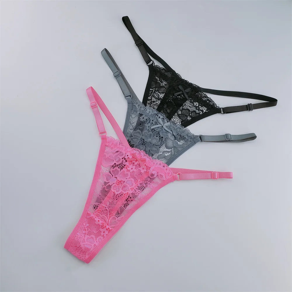 3Pcs/Set New Lace G-string Women's Sexy Underwear Low Waist Breathable Briefs Ladies Intimates Soft Thong Lingerie Fast Shipping luvshop24