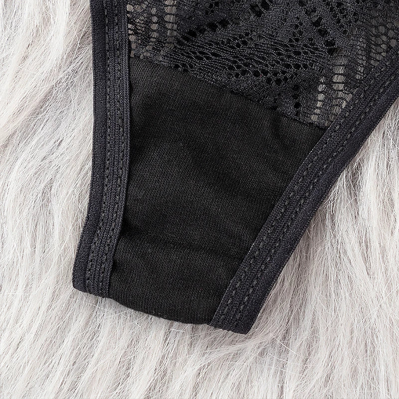 3PCS Low Waist Sexy Lace Panties Hollow Out G-Strings Female Solid Color Thongs Underwear Women Sexy Underpants Intimates luvshop24