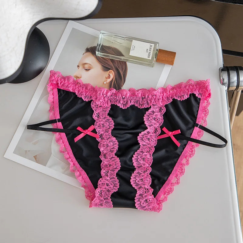 Lace Sexy Girls Briefs Women Panties Bowknot G String Thong Underwear Low Waist Seamless Female Lingerie luvshop24