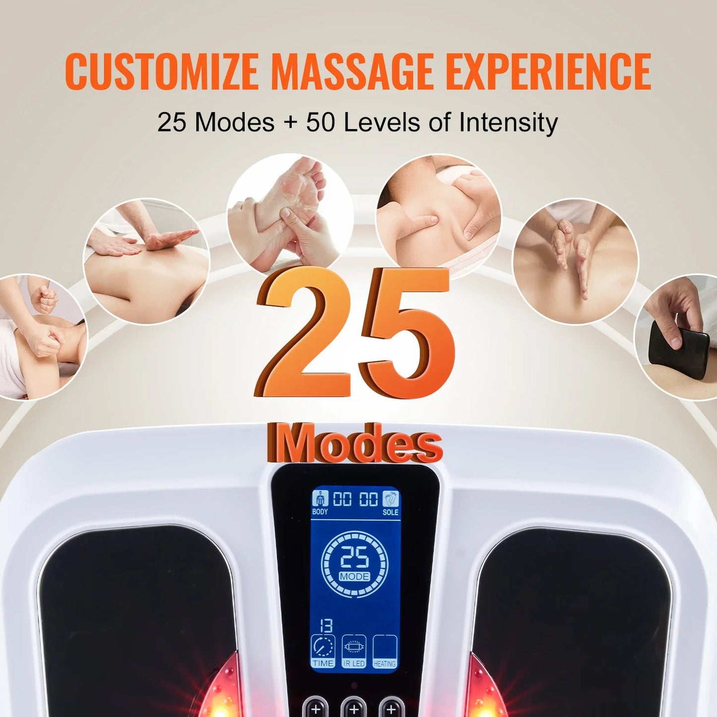 VEVOR Foot Circulation Stimulator with Heat EMS & TENS Foot Massager Electric Foot Stimulator for Pain Relief Muscles Vibrator luvshop24