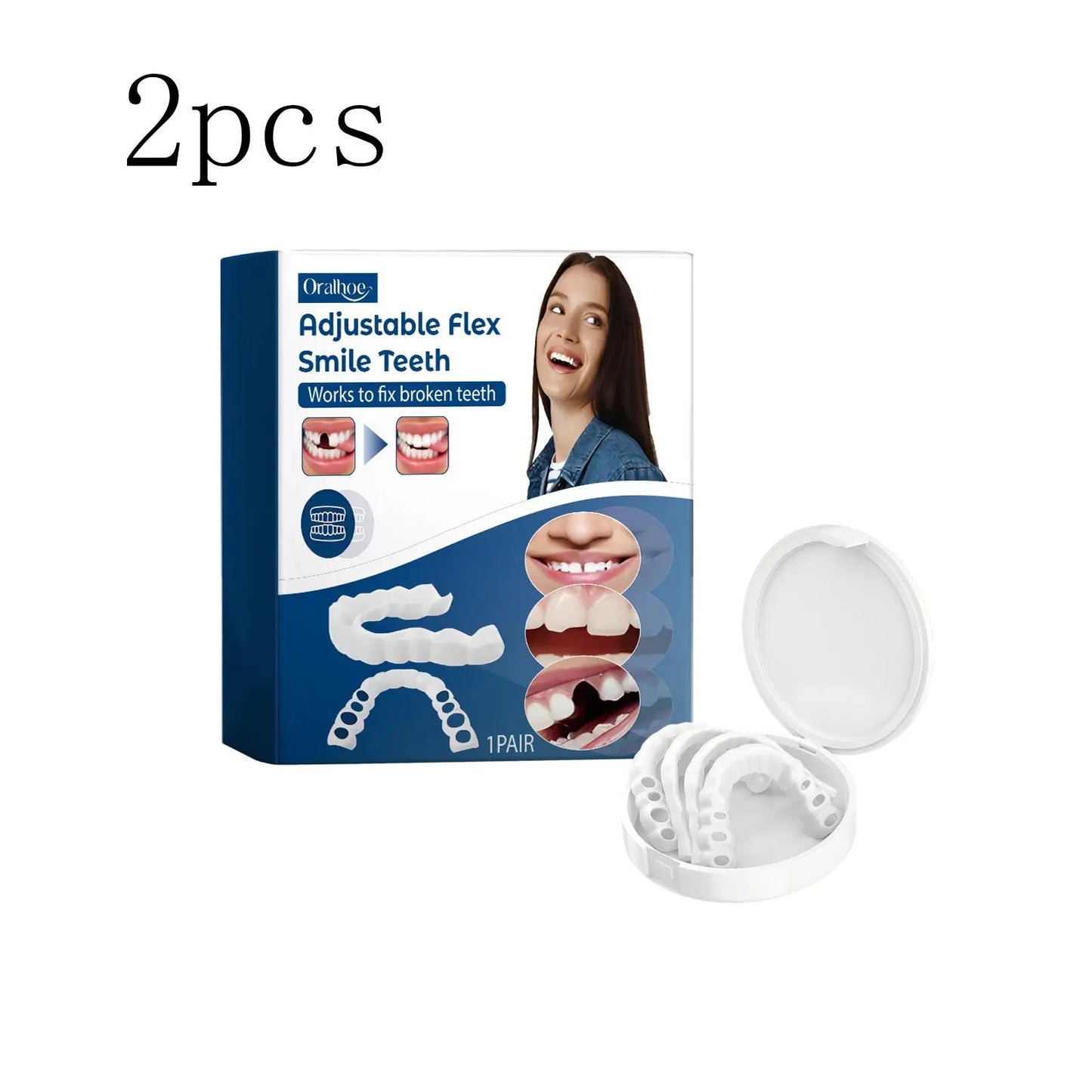 Oralhoe Adjustable buckle-type dentures: simulated braces, teeth-beautifying dentures, temporary tooth filling, orthodontic care luvshop24