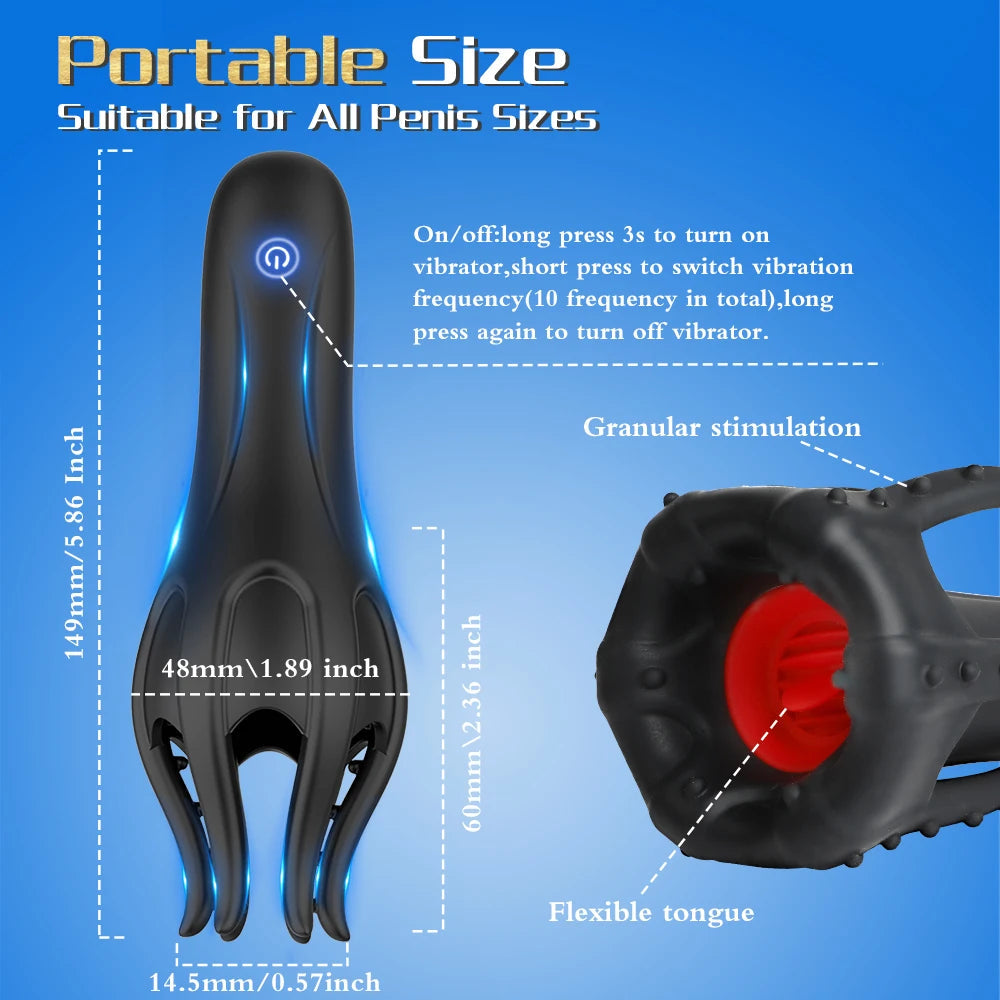 Glans Trainer for Men Powerful Vibrating Penis G Spot Masturbator Soft Fingertip Prolong Endurance Massage Vibrator Erotic Toys luvshop24