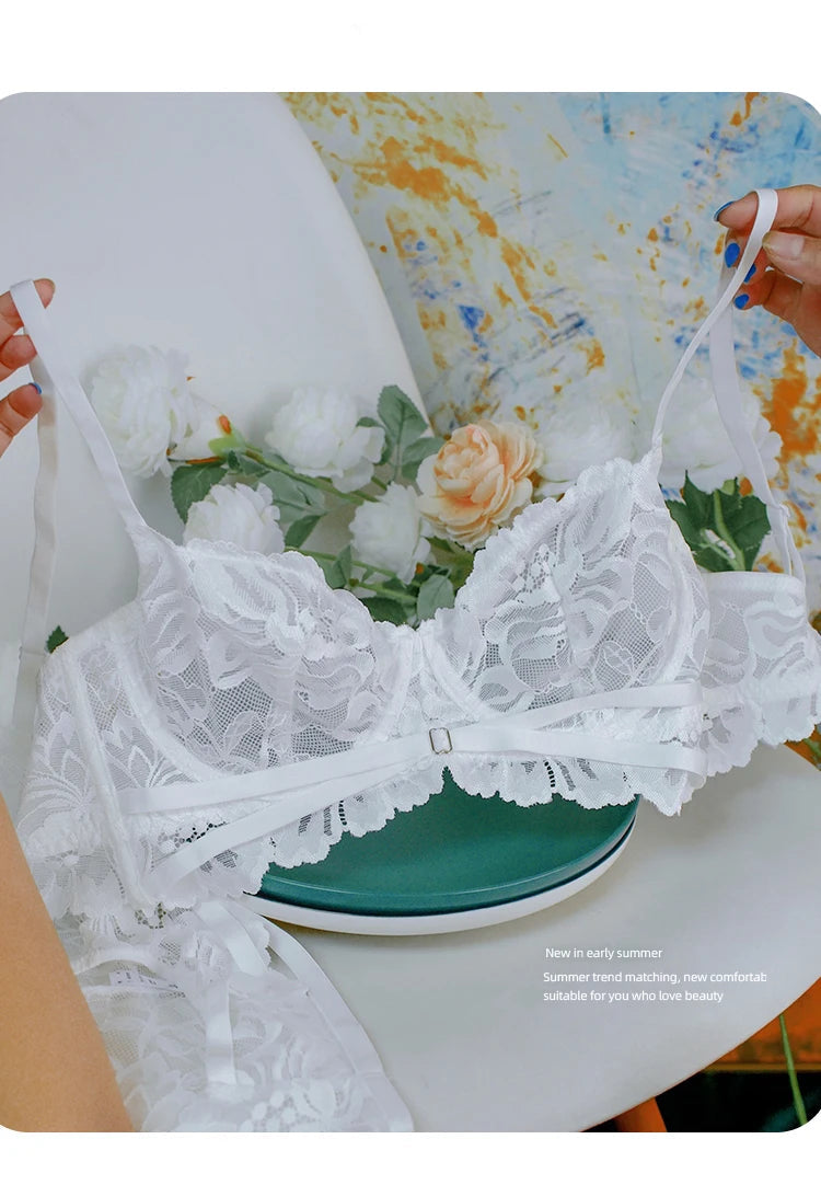 Logirlve Sexy Tоy For Women Bra Set Lingerie Push Up Brassiere Lace Embroidery Underwear Set Ultra-thin Cup Female Lingerie luvshop24