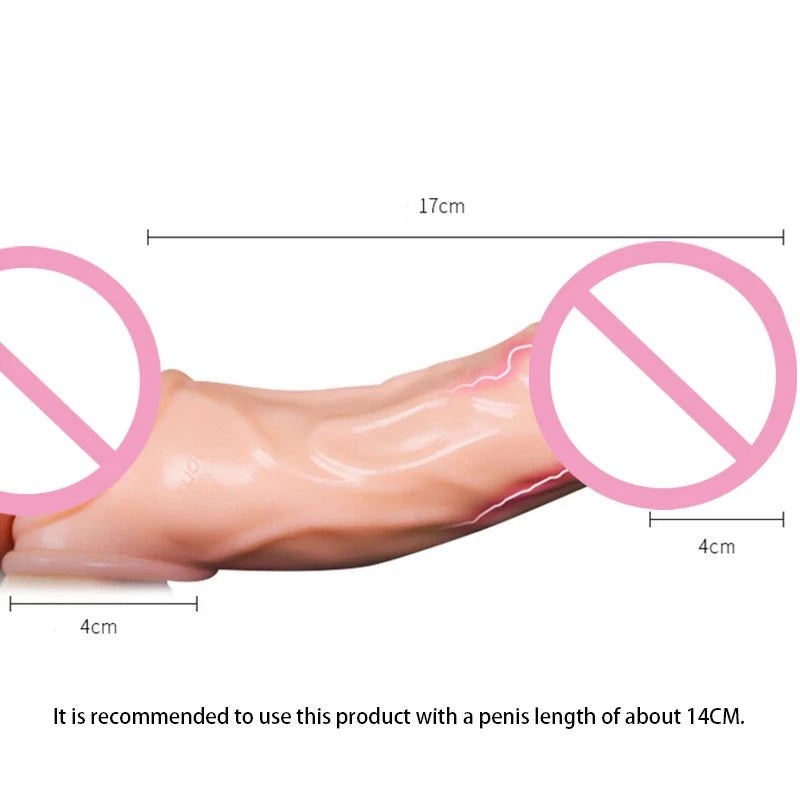 Silicone Cock Ring Soft Realistic Penis Sleeve Extender Condom Penis Ring Delayed Ejaculation Dick Cover Case Cock Header luvshop24