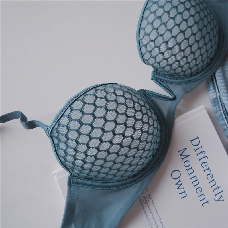 Lace Lingerie Set Push up Bra Transparent Panty Sets for Women Quality bras Black Big Size Sexy Luxury Underwear Set female luvshop24