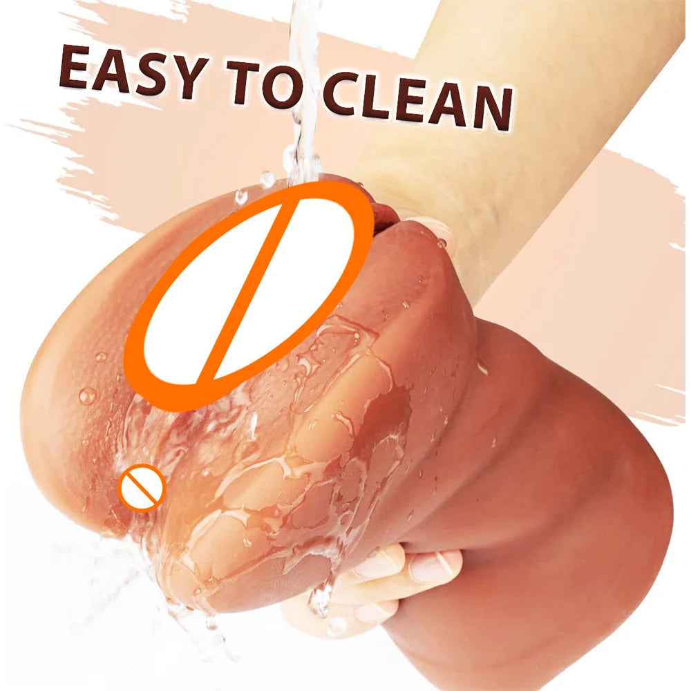 3in1 realistic mouth vagina anal plug male masturbator cup deep throat silicone dildo moves masturbation pleasure toys for men luvshop24