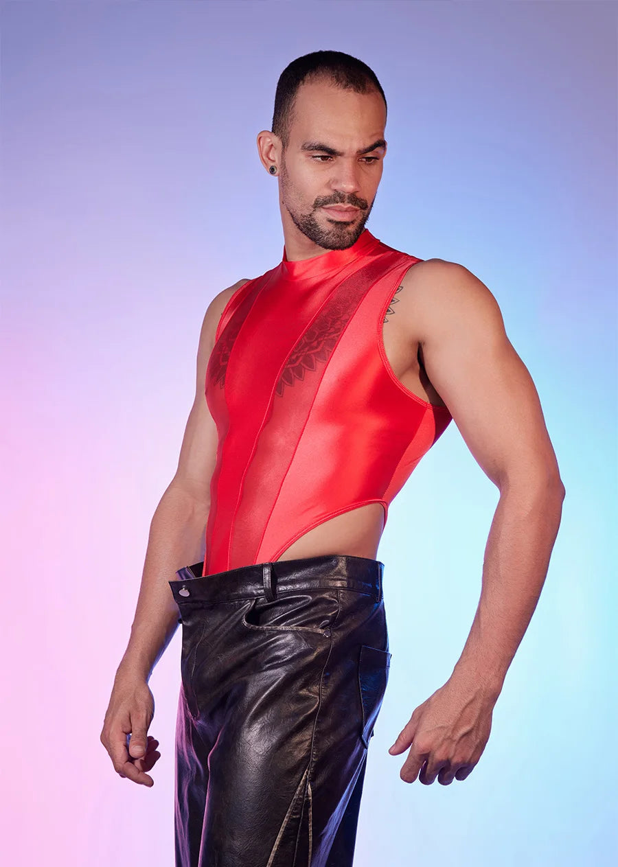 Hot Sexy Men's Bodysuits Mesh Patchwork Shiny Transparen Short Sleeve Male Rompers High Cut Leotard Gay Open Crotch Jumpsuits luvshop24