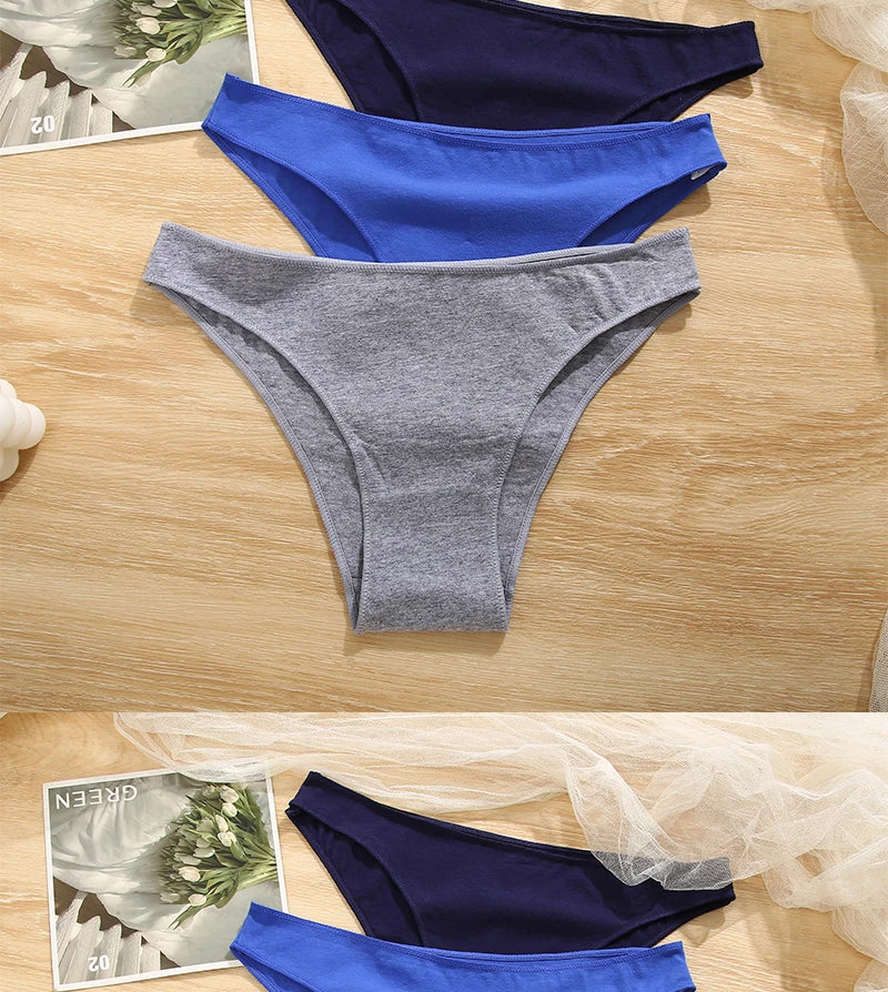 FINETOO 5PCS/Set M-XXL Panties Women Cotton Lingerie Woman Underwear Sexy Femme Underwear Girls Underpant Panty 7 Solid Colors luvshop24