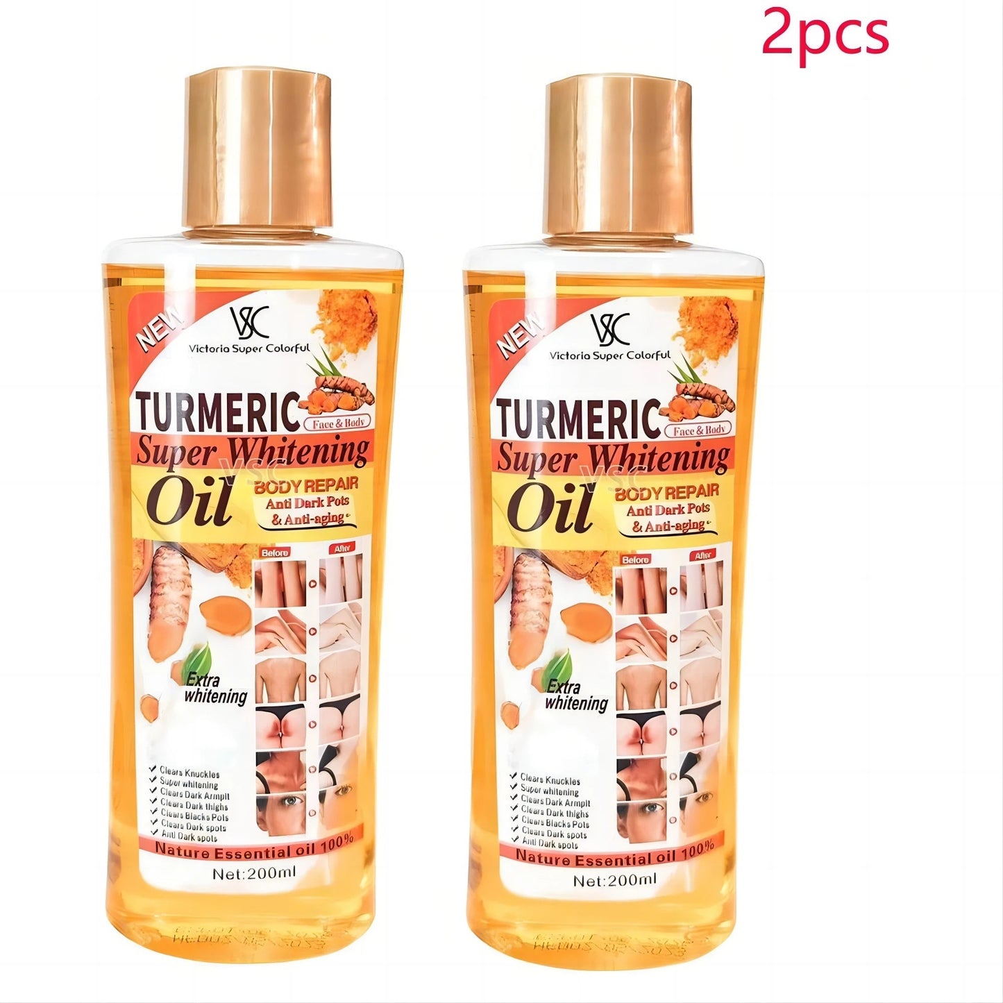 Turmeric Essential Oil Facial Body Massage oil Moisturizing Diffuser Aromatherapy Brightening Smoothing Body Face Skin Care 200m luvshop24