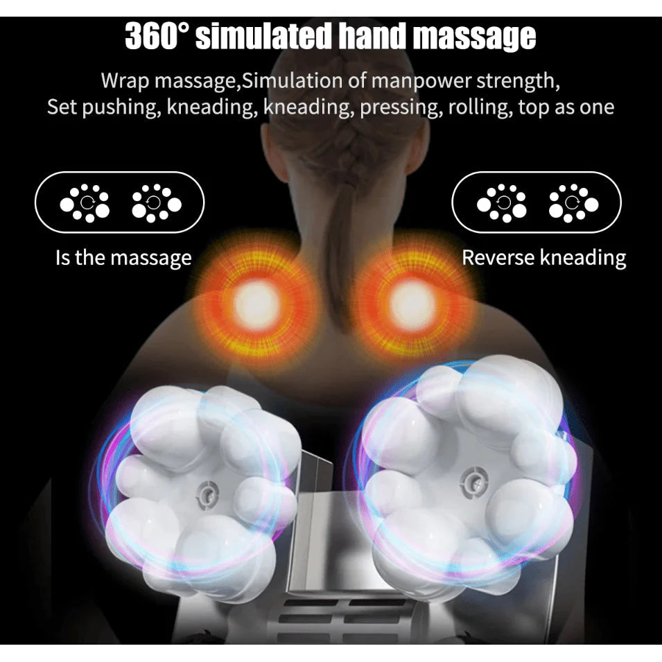 Shiatsu 3D Kneading Pillow Deep Tissue Back Neck Shoulder Massager with Heat luvshop24