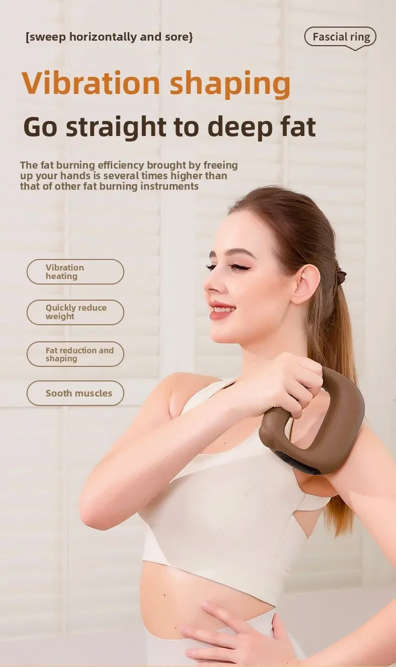 Vibration Fascia Massage Ring Portable Mini Shaking Machine for Shoulder Neck Back Pain Relief Yoga Massager luvshop24