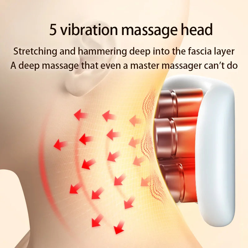 Smart Neck Massage Instrument Portable Shoulder Neck Massage Cervical Vertebra Health Care Vibrator Heating Compress Massage luvshop24