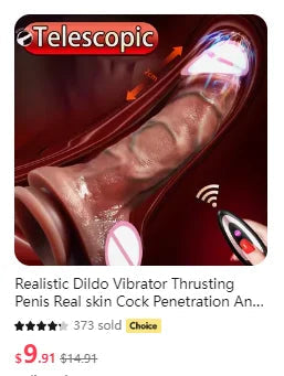 Adult Dildo Heated Vibrator Realistic Telescopic Vibrating Penis Vagina Masturbation Sex Toys For Women Penetration Anal Plug luvshop24