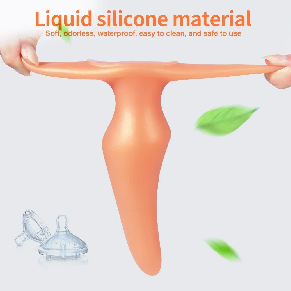 Wearable Anti Drop Soft Anal Plugs Prostate Massage Liquid Silicone Huge Butt Plug Anal Training Comfortable To Wear Butt Plug luvshop24