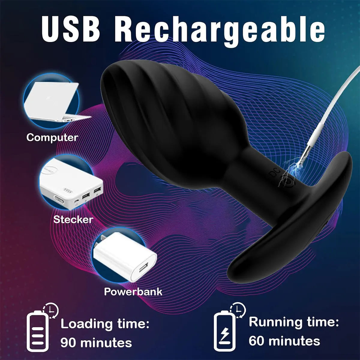 Vibrating Anal Plug 9-frequency Vibration Mode Prostate Massage Stick Wireless Remote Control Backyard Vibration Adult Sexy Toys luvshop24