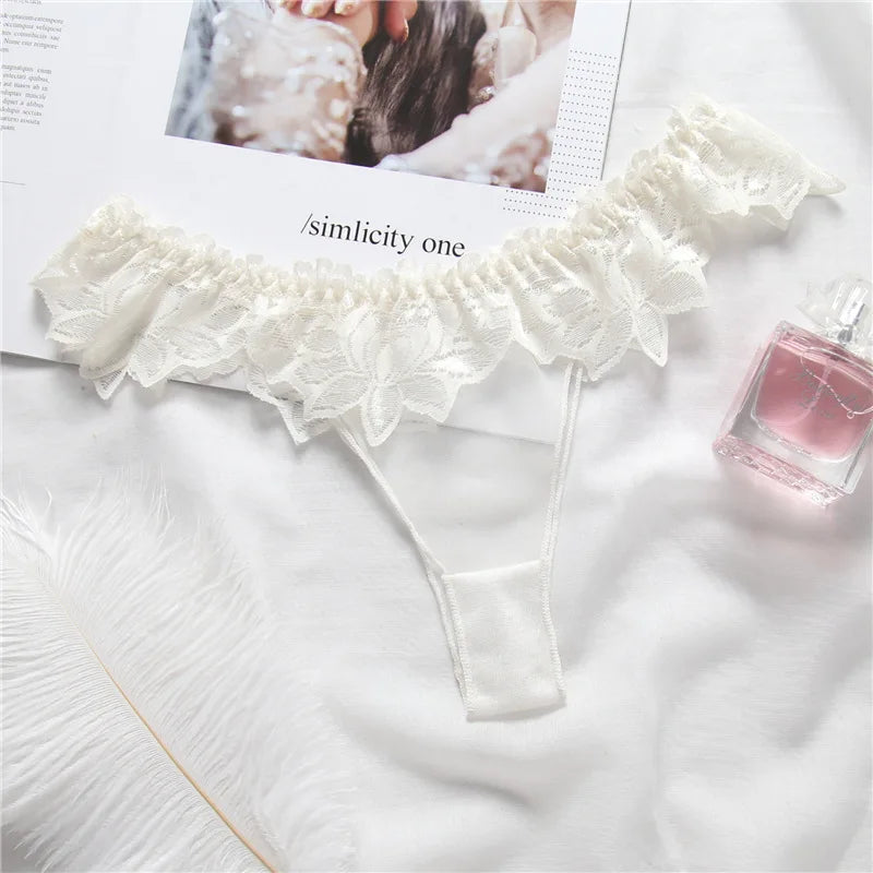 Lace Sexy Thongs Transparent Women's Underwear Cotton Crotch Hollow Out Traceless Panties Seamless Low Waist Seamless Briefs luvshop24