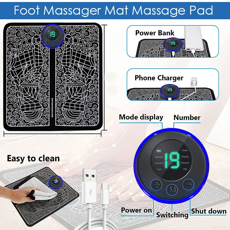 Electric Foot Massager Pad Muscle Massage Relaxation Trainer For Massage Fitness Outdoor Sport Home Family Relax luvshop24