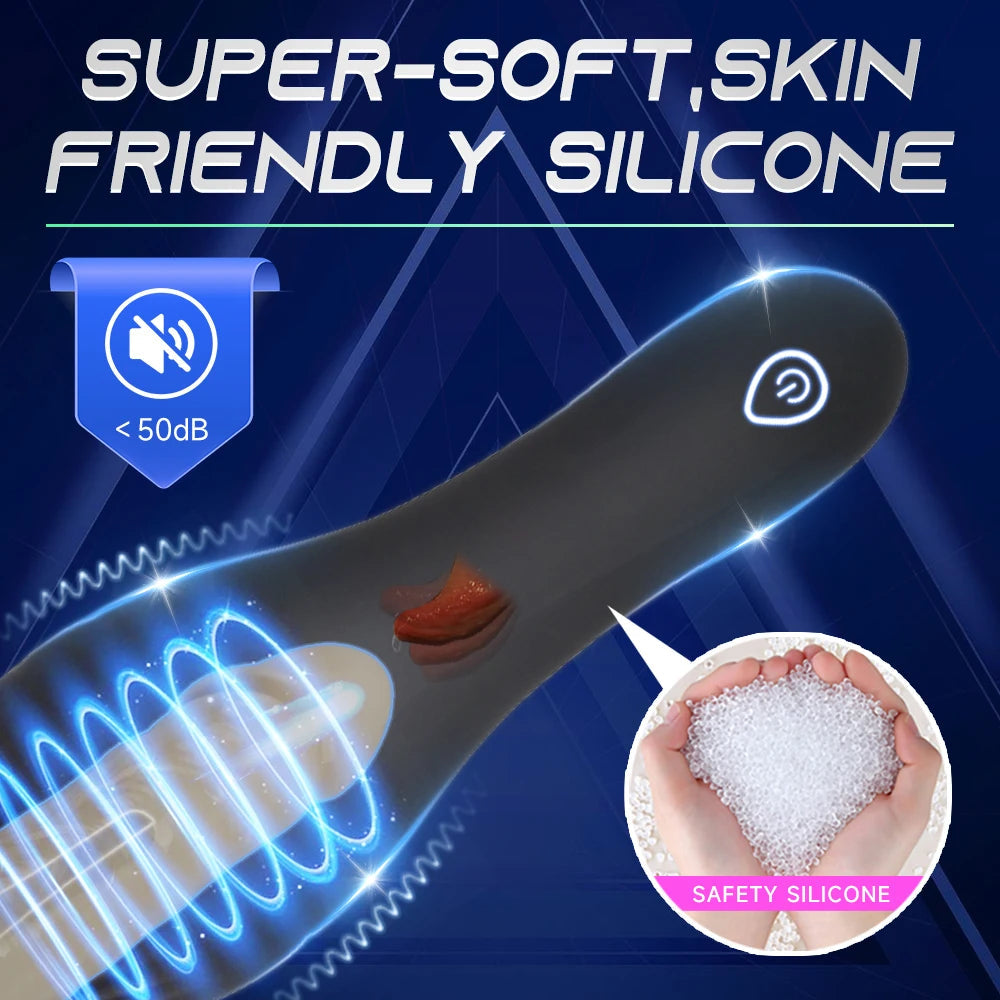 Glans Trainer for Men Powerful Vibrating Penis G Spot Masturbator Soft Fingertip Prolong Endurance Massage Vibrator Erotic Toys luvshop24