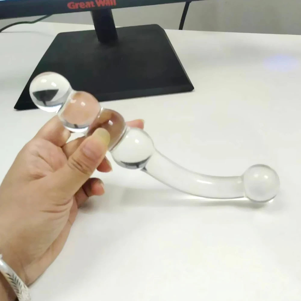 Pyrex Glass Dildo 195x33mm Fake Penis Crystal Anal Beads Butt Plug Prostate Massager G Spot Female Masturbation Toys luvshop24
