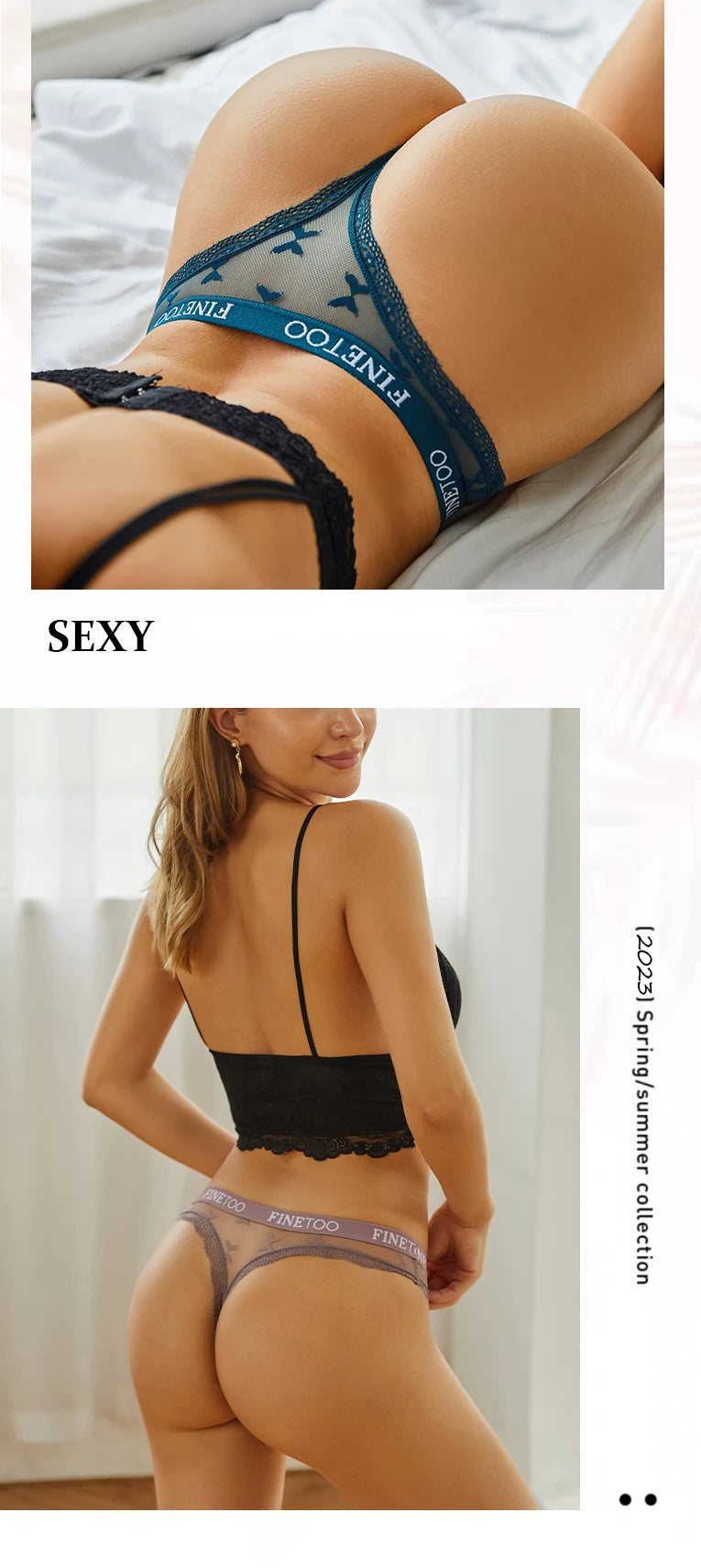 Clearance_6PCS/Set Sexy G-String Thong Lace Women's Panties Low-Waist Female Underpants Mesh Perspective Briefs Lingerie_Contin luvshop24